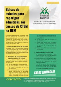 Bolsas de estudo para raparigas admitidas aos cursos de CTEM na UEM